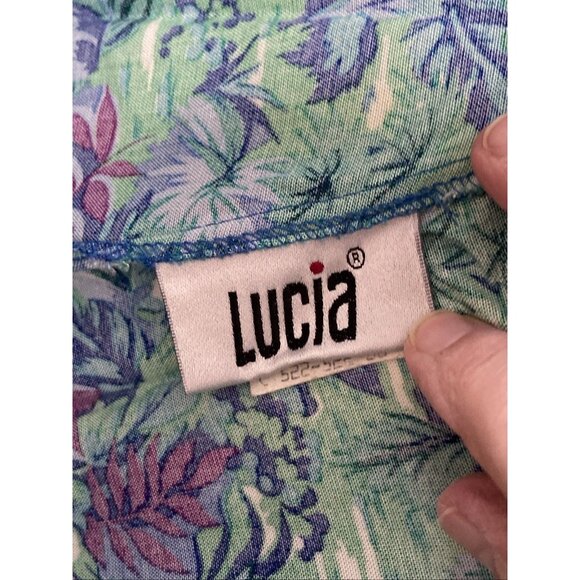 Vintage 80s Tropical Pantsuit Womens Ladies Sz 12 Office Blazer Jacket & Pants - Picture 16 of 16